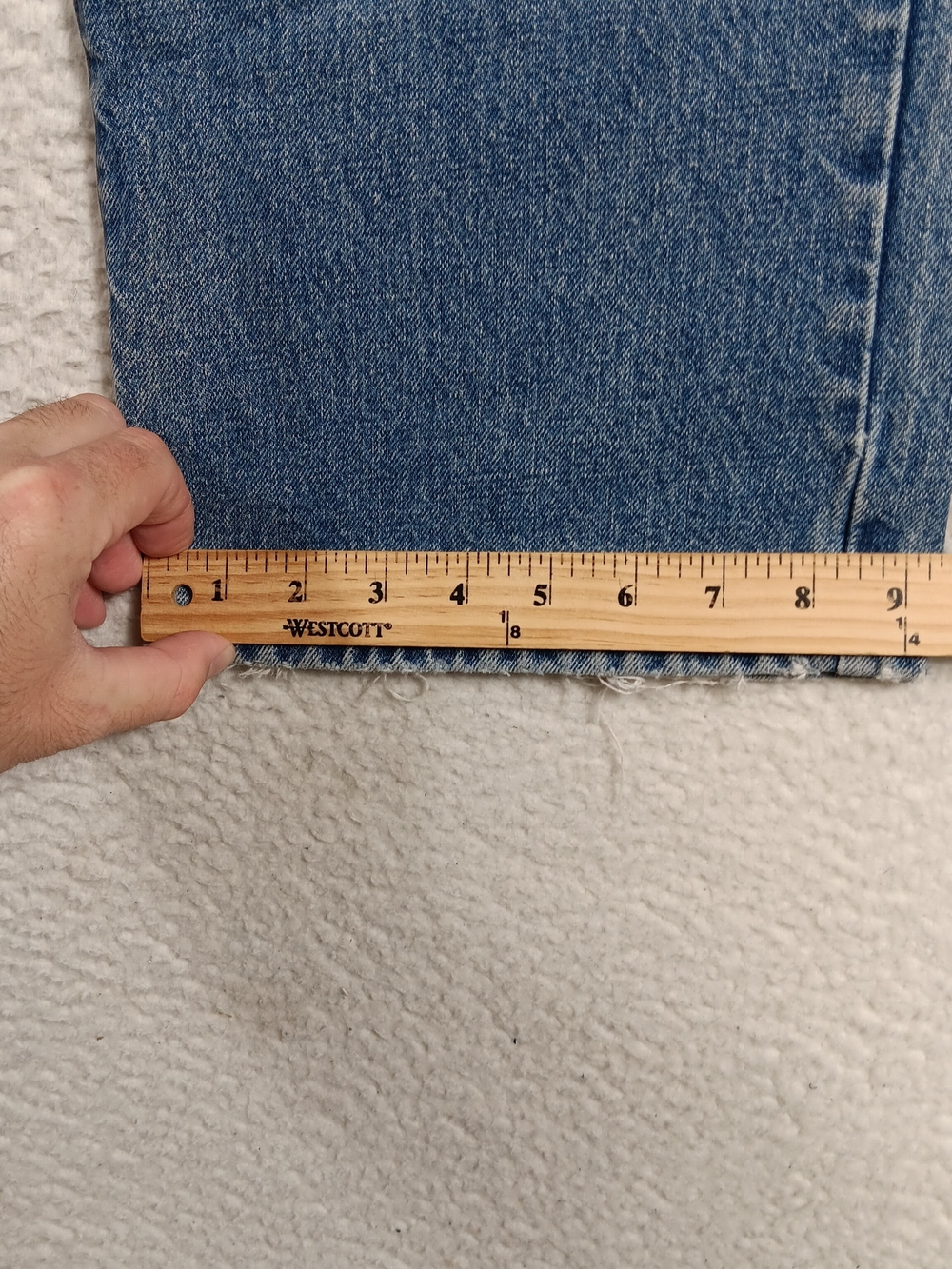 Vintage Lucky Brand Jeans Mens 34x30 Blue Denim Bootleg Button Fly Distressed - Picture 14 of 15